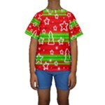 Christmas pattern Kids  Short Sleeve Swimwear