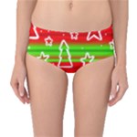 Christmas pattern Mid-Waist Bikini Bottoms