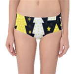 Yellow playful Xmas Mid-Waist Bikini Bottoms