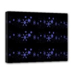 Xmas elegant blue snowflakes Canvas 14  x 11 