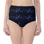 Xmas elegant blue snowflakes High-Waist Bikini Bottoms