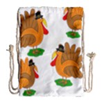 Thanksgiving turkeys Drawstring Bag (Large)