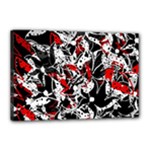 Red abstract flowers Canvas 18  x 12 