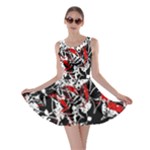 Red abstract flowers Skater Dress
