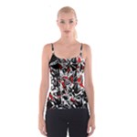 Red abstract flowers Spaghetti Strap Top