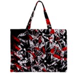 Red abstract flowers Zipper Mini Tote Bag