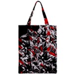 Red abstract flowers Zipper Classic Tote Bag