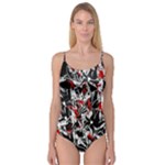 Red abstract flowers Camisole Leotard 