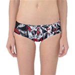 Red abstract flowers Classic Bikini Bottoms