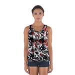 Red abstract flowers Women s Sport Tank Top 