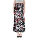 Red abstract flowers Maxi Skirts