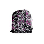 Purple abstract flowers Drawstring Pouches (Medium) 