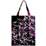 Purple abstract flowers Zipper Classic Tote Bag