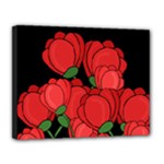 Red tulips Canvas 14  x 11 