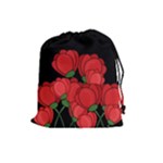 Red tulips Drawstring Pouches (Large) 