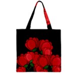 Red tulips Zipper Grocery Tote Bag