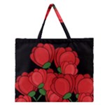 Red tulips Zipper Large Tote Bag
