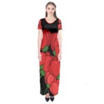 Red tulips Short Sleeve Maxi Dress
