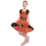 Orange tulips Kids  Short Sleeve Dress