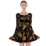 Floral abstraction Long Sleeve Skater Dress