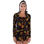 Floral abstraction Women s Long Sleeve Hooded T-shirt