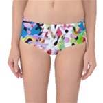 Colorful pother Mid-Waist Bikini Bottoms
