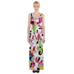Colorful pother Maxi Thigh Split Dress