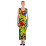 Colorful airplanes Fitted Maxi Dress