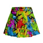 Colorful airplanes Mini Flare Skirt
