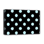 Polka Dots - Light Blue on Black Deluxe Canvas 18  x 12  (Stretched)