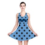 Polka Dots - Black on Steel Blue Reversible Skater Dress