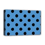 Polka Dots - Black on Steel Blue Deluxe Canvas 18  x 12  (Stretched)