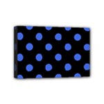 Polka Dots - Royal Blue on Black Mini Canvas 6  x 4  (Stretched)
