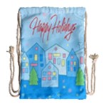 Xmas landscape - Happy Holidays Drawstring Bag (Large)