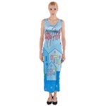 Xmas landscape - Happy Holidays Fitted Maxi Dress
