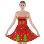 Reindeer and Xmas trees pattern Strapless Bra Top Dress