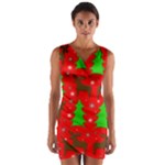 Reindeer and Xmas trees pattern Wrap Front Bodycon Dress
