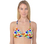 Colorful Daisy Garden Reversible Tri Bikini Top