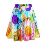 Colorful Daisy Garden High Waist Skirt