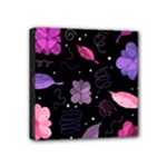 Purple and pink flowers  Mini Canvas 4  x 4 