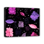 Purple and pink flowers  Canvas 10  x 8 