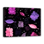 Purple and pink flowers  Canvas 16  x 12 