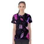 Purple and pink flowers  Women s Cotton Tee