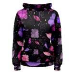 Purple and pink flowers  Women s Pullover Hoodie
