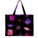 Purple and pink flowers  Zipper Mini Tote Bag