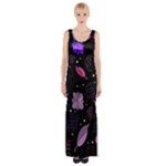 Purple and pink flowers  Maxi Thigh Split Dress