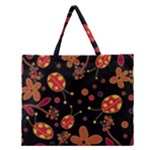 Flowers and ladybugs 2 Zipper Large Tote Bag