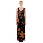 Flowers and ladybugs 2 Maxi Thigh Split Dress