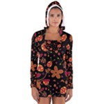 Flowers and ladybugs 2 Women s Long Sleeve Hooded T-shirt