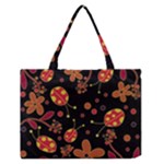 Flowers and ladybugs 2 Medium Zipper Tote Bag
